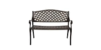Slickblue Outdoor Cast Aluminum Bench with Mesh Backrest and Seat Surface for Comfortable Seating