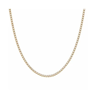 Hollywood Sensation 18k Gold Plated Tennis Necklace with Aaaaa Cubic Zirconia