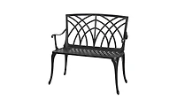 Slickblue 38-Inch Outdoor Aluminum Bench with Orchid Back in Black – Elegant and Durable Seating Solution for Patios and Gardens