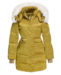 Julia & Stella by Maximilian Women's Puffer Coat with Shearling Trim