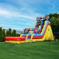 JumpOrange 19 Target Tall Water Slide with Detachable Deep Pool, Big Kids and Adults, Commercial Grade, Outdoor Backyard Water Park, Indoor Use, Summe