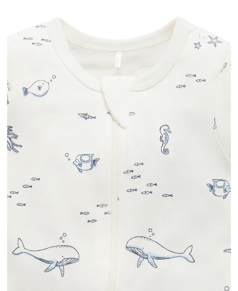 Purebaby Baby Boys Short Sleeve Zip Coveral