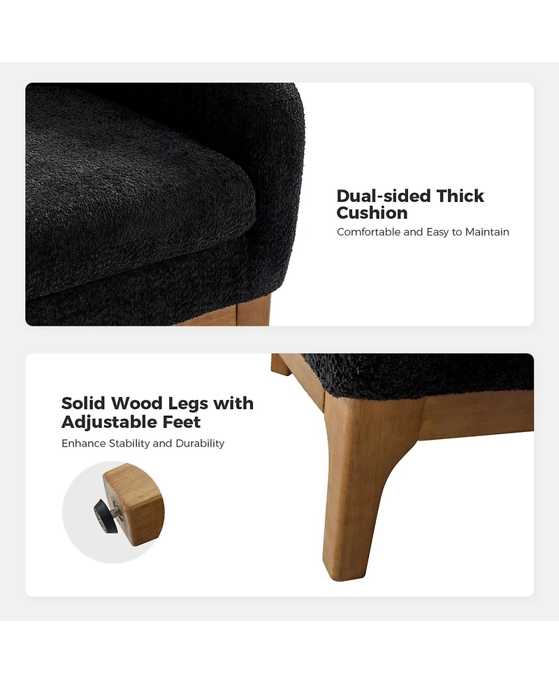 Hulala Home Augus Modern Boucle Armchair Chair with Adjustable Feet