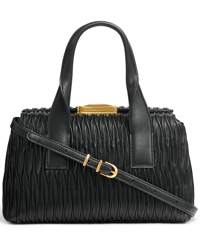 Donna Karan New York Amagansett Soft-Rolled Pleated Satchel with Sculpted Magnet Closure