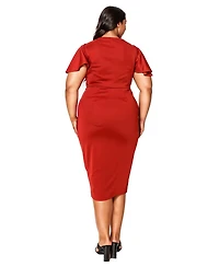 L I V D Plus Millie Cutout Flutter Dress