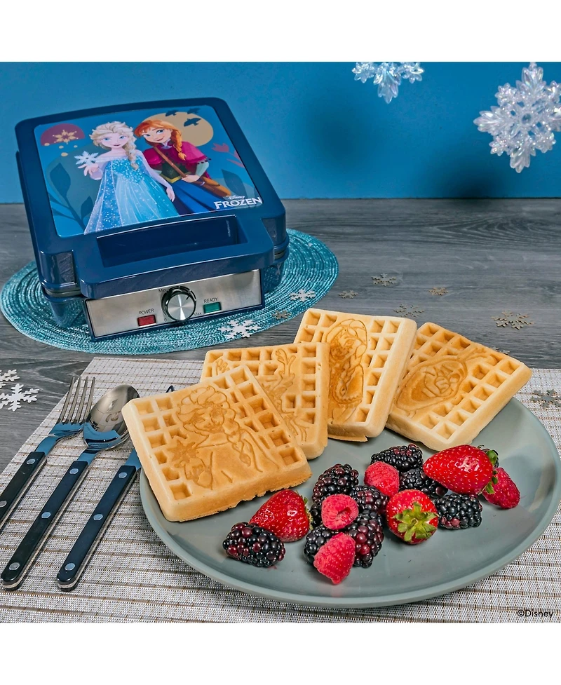 Uncanny Brands Disney Frozen Elsa, Anna, and Olaf Deluxe Waffler - Your Favorite Frozen Characters on Your Waffles