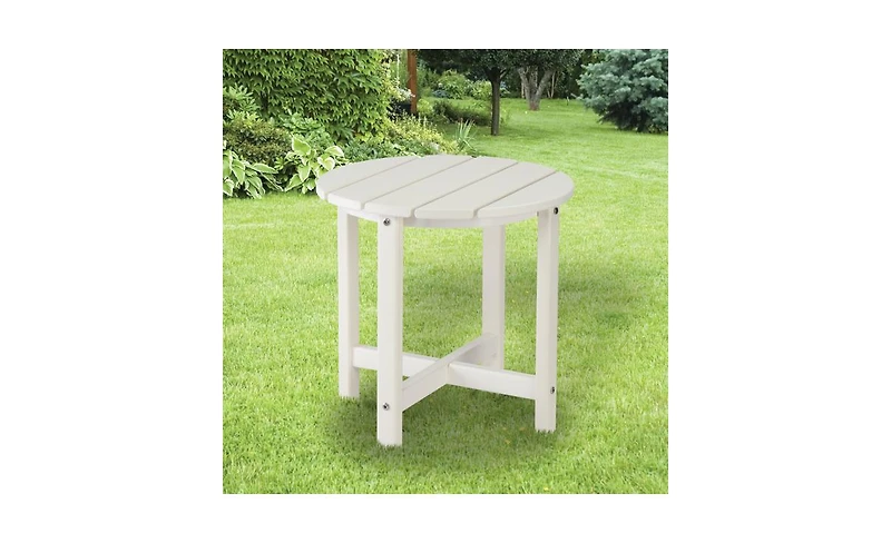 Slickblue Single Layer Round Hdpe Side Table