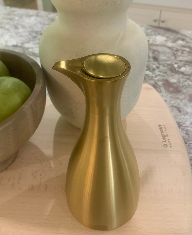 Olipac Stainless Steel 500 ml Olive Oil Cruet, Satin Gold Finish