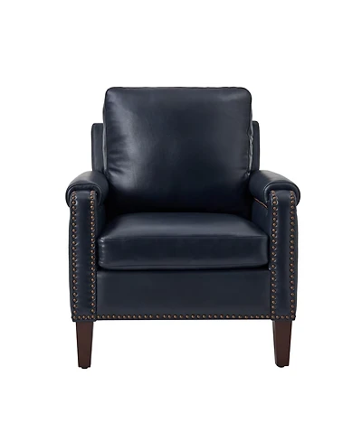 Kunz Transitional Genuine Leather Armchair with Removable Back Cushion