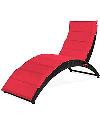 Skonyon Foldable Patio Lounge Chair with Cushion for Backyard