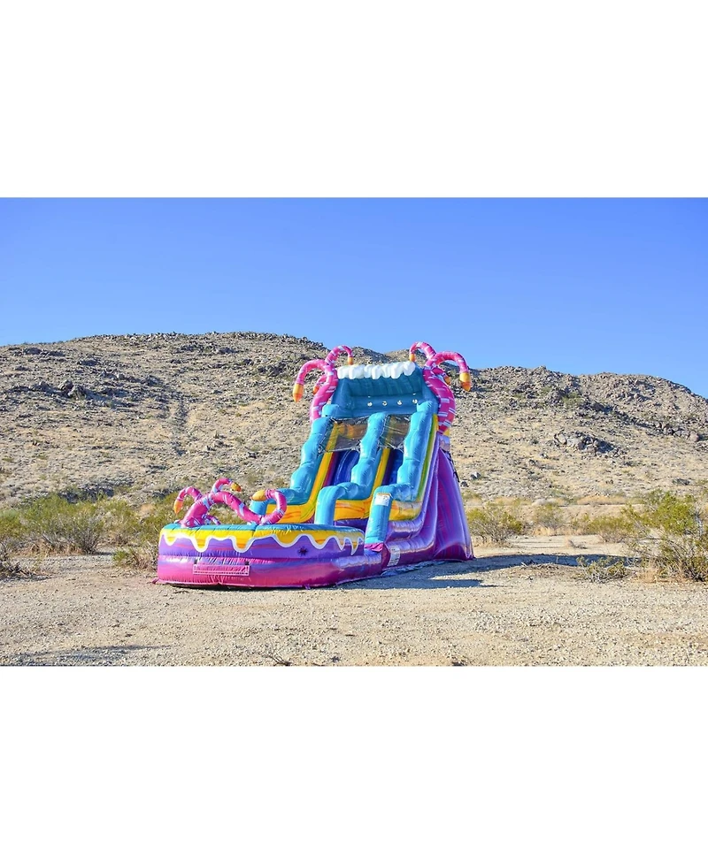JumpOrange 15' Mystery Jungle Commercial Grade Water Slide with Detachable Deep Pool for Kids and Adults (with Blower), Outdoor Indoor, Wet Dry Use, T