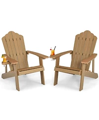 Vebreda Weather Resistant Hips Outdoor Adirondack Chair with Cup Holder