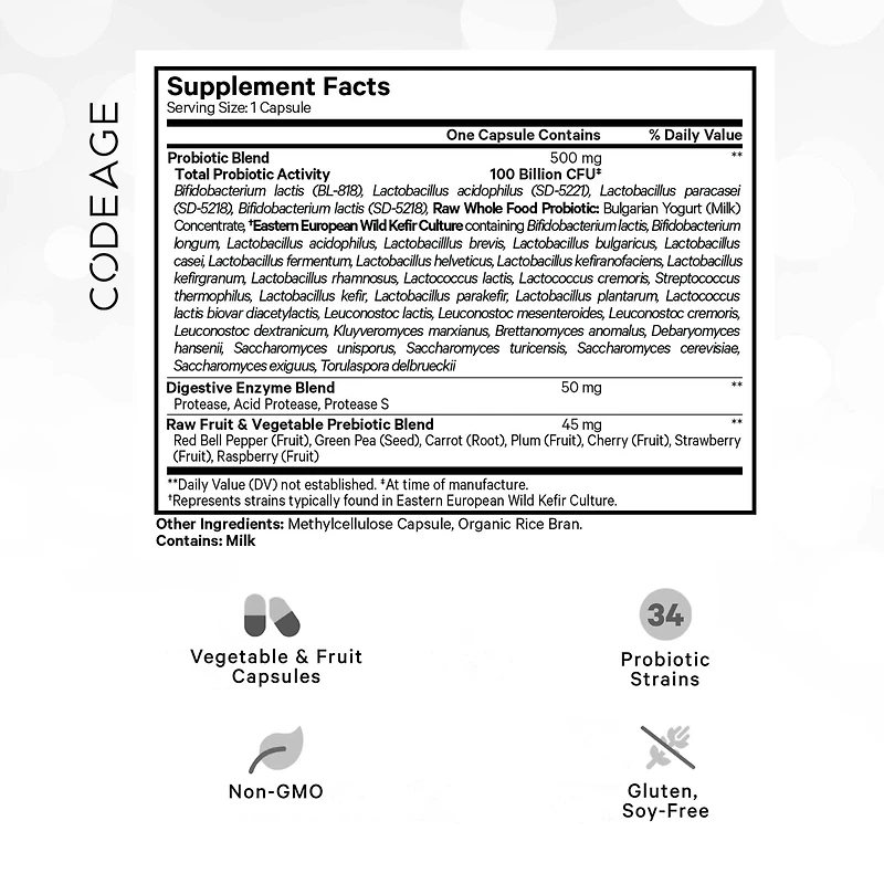 Codeage Raw Probiotic+ Supplement