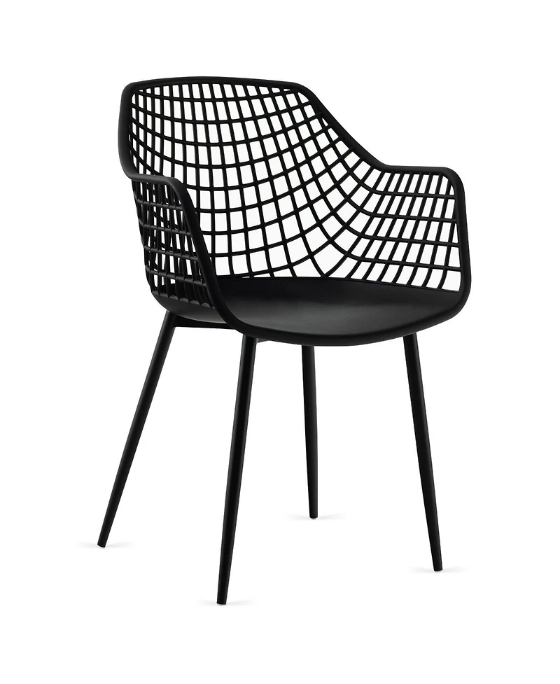 Sugift Set of 4 Heavy Duty Modern Dining Chair with Airy Hollow Backrest