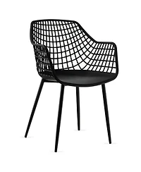 Sugift Set of 4 Heavy Duty Modern Dining Chair with Airy Hollow Backrest