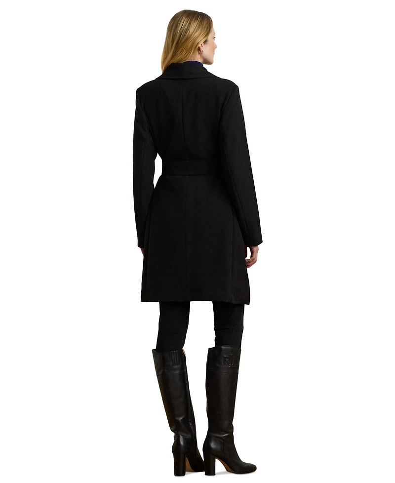 Lauren Ralph Lauren Women's Crepe Belted Wrap Coat