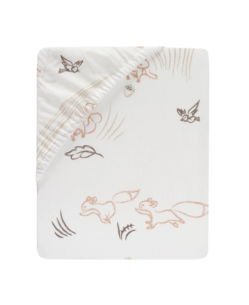 Lambs & Ivy Treetop Fox Woodland Breathable Cotton Fitted Crib/Toddler Sheet