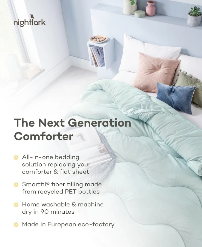 Night Lark Coverless Linen Comforter, Twin