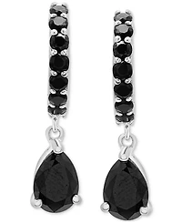 2-Pc. Set Onyx Pendant Necklace & Dangle Hoop Earrings in Sterling Silver