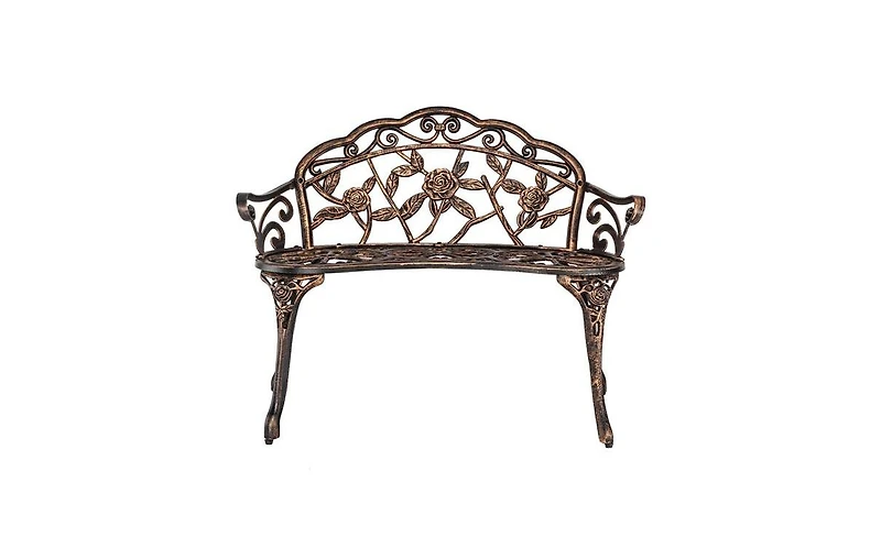 Slickblue 38.5" Cast Aluminum Outdoor Courtyard Decoration Park Leisure Rose Chair