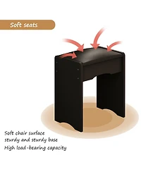 Homsee 5-Drawers Pink Makeup Vanity Sets Dressing Table with Stool, Mirror, Led Light and 3-Tier Storage Shelves