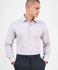 Alfani Mens Temperature Regulating Solid Dress Shirt Slim Regular Fit