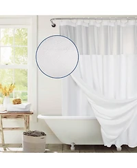 Awesome Home Starburst Water Repellent Crinkle Shower Curtain with Snap-in Liner and Hooks Set, 71"X72"