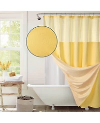 Awesome Home Starburst Water Repellent Crinkle Shower Curtain with Snap-in Liner and Hooks Set, 71"X72"