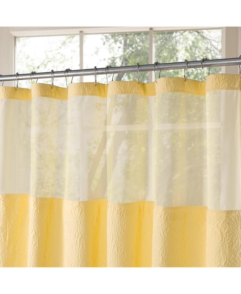 Awesome Home Starburst Water Repellent Crinkle Shower Curtain with Snap-in Liner and Hooks Set, 71"X72"