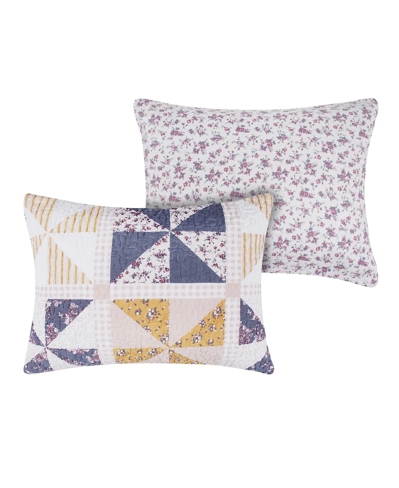 Greenland Home Fashions Pinwheel Posey Reversible 3-Pc. Quilt Set