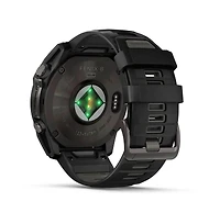 Garmin fenix 8 51mm, Saphire Solar, Outdoor & Fitness Gps Smartwatch, Carbon Gray Titanium Black, Black/Pebble Gray Band, Na