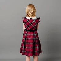 Hope & Henry Little Girls Organic Flutter Sleeve Peter Pan Collar Party Dress