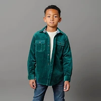 Hope & Henry Boys Long Sleeve Corduroy Button Down Shirt with Flap Pockets