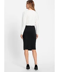 Olsen Women's Faux Wrap Knit Skirt