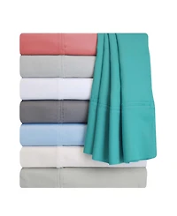 Superior 600 Thread Count Cotton Blend Solid Deep Pocket Sheet Set, Olympic Queen