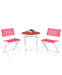 3 Pieces Patio Folding Bistro Set for Balcony or Outdoor Space