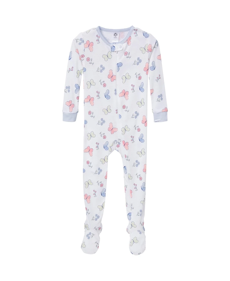 Gerber Baby Girls Snug Fit Footed Pajamas, 2-Pack, Butterflies