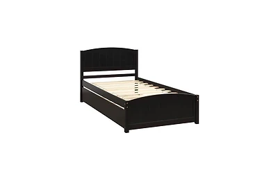 Slickblue Twin Size Platform Bed with Trundle for Space-Saving Sleep Solutions