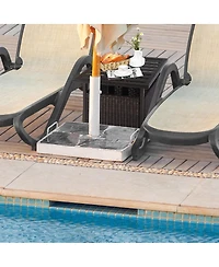 Inolait Outdoor Patio Rattan Wicker Steel Side Deck Table