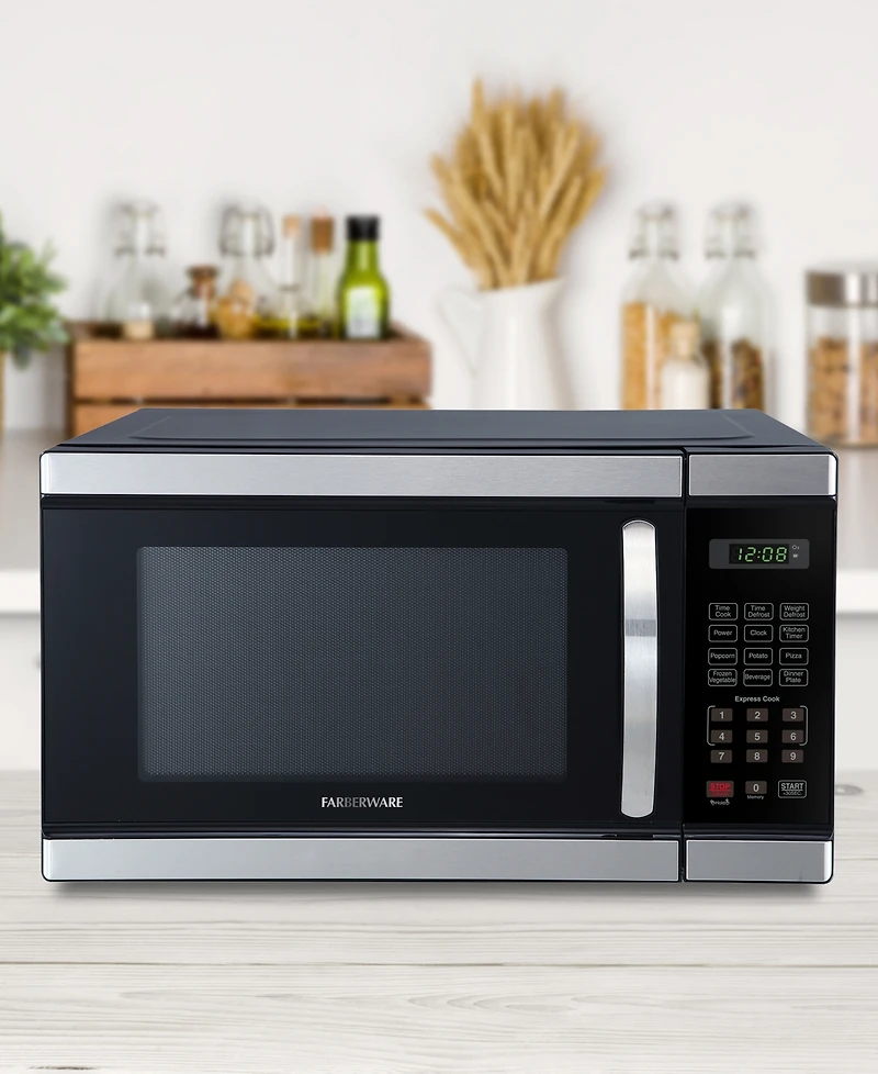 Farberware 1.1 Cu. Ft Professional 1000-Watt Microwave Oven, FMO11AHTBKM