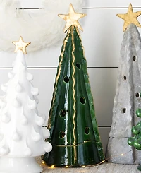 Vietri Foresta Green Large Tree with Ribbon Gold Star