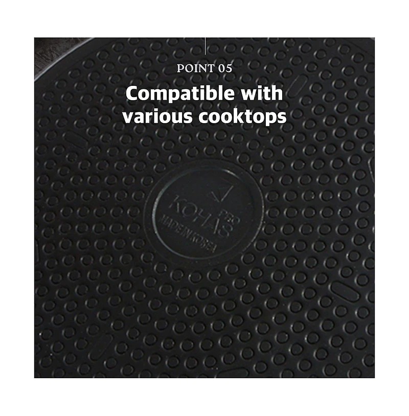 Kohas Kproduct4u 11.8" Prime Titanium Stone Coating Wok Pan, Black