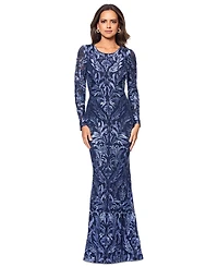 Xscape Women's Sequinned Embroidered Evening Gown