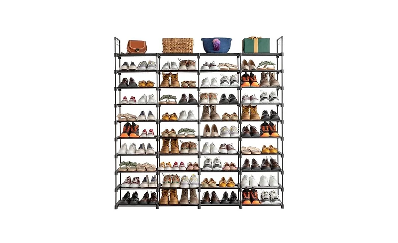 10-Tier Shoe Rack Organizer – Stackable Shoe Storage Shelf for 80 Pairs, Ideal for Entryway or Closet