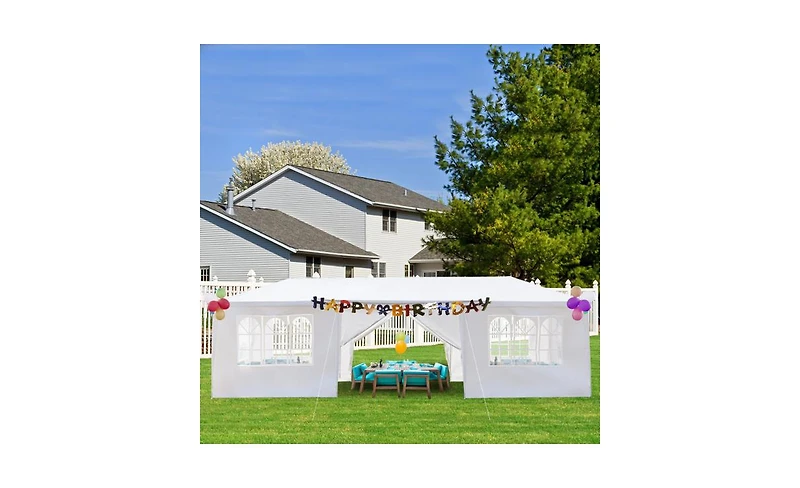Slickblue 10'x30' Outdoor Party Tent with 8 Removable Sidewalls – Waterproof Canopy for Patio, Wedding Gazebo, and Outdoor