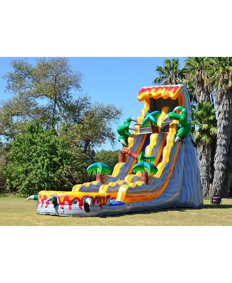 JumpOrange 25 T-Rex Commercial Grade Water Slide with Splash Pool for Kids and Adults (with Blower), Outdoor Indoor, Wet Dry Use, Tall Inflatable