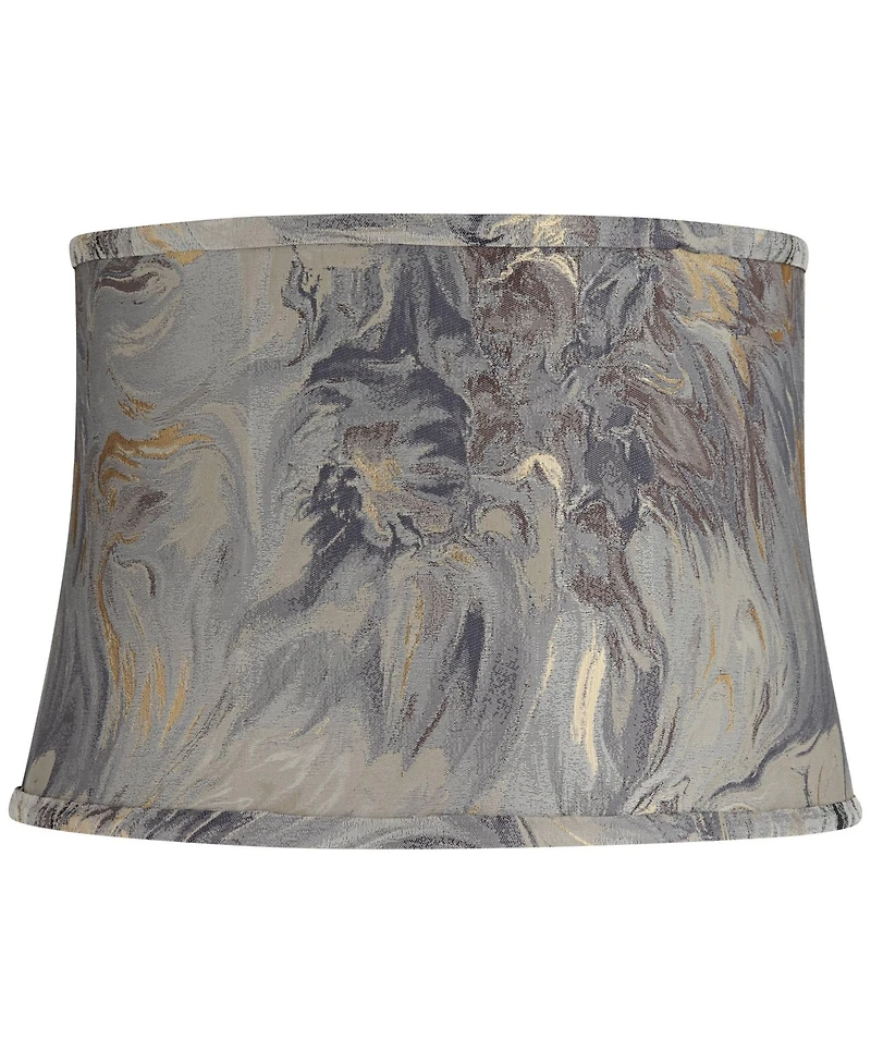Springcrest 14" Top x 16" Bottom x 11" High x 11" Slant Print Lamp Shade Replacement Saba Cafe Drum Softback Washer Harp Finial