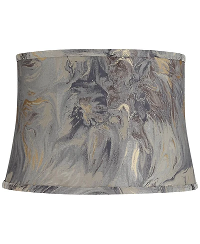 Springcrest 14" Top x 16" Bottom x 11" High x 11" Slant Print Lamp Shade Replacement Saba Cafe Drum Softback Washer Harp Finial