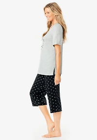 Dreams & Co. Women's 2-Piece Capri Pj Set