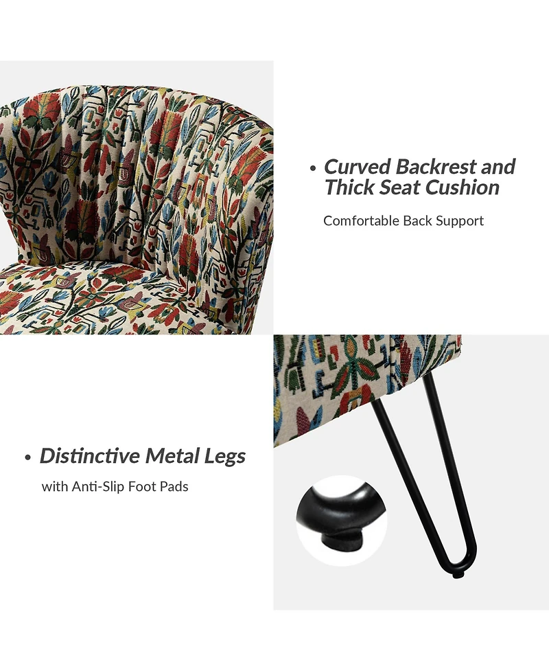 Sakari Contemporary and Classic Accent Chair with Floral Pattern